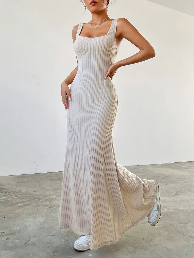 Levoire | Uten Manches Long Robe À Encolure Ronde Ensemble Tricoté À Deux Pièces
