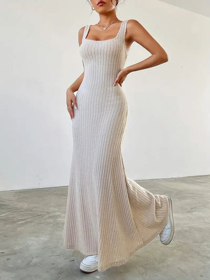 Levoire | Uten Manches Long Robe À Encolure Ronde Ensemble Tricoté À Deux Pièces