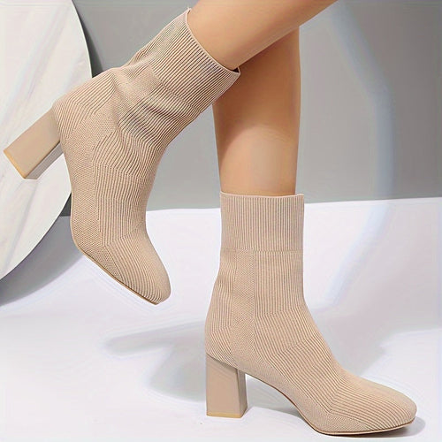Levoire | Bottines À Semelle En Tricot Avec Tige Mi-Haute Et Talon Block