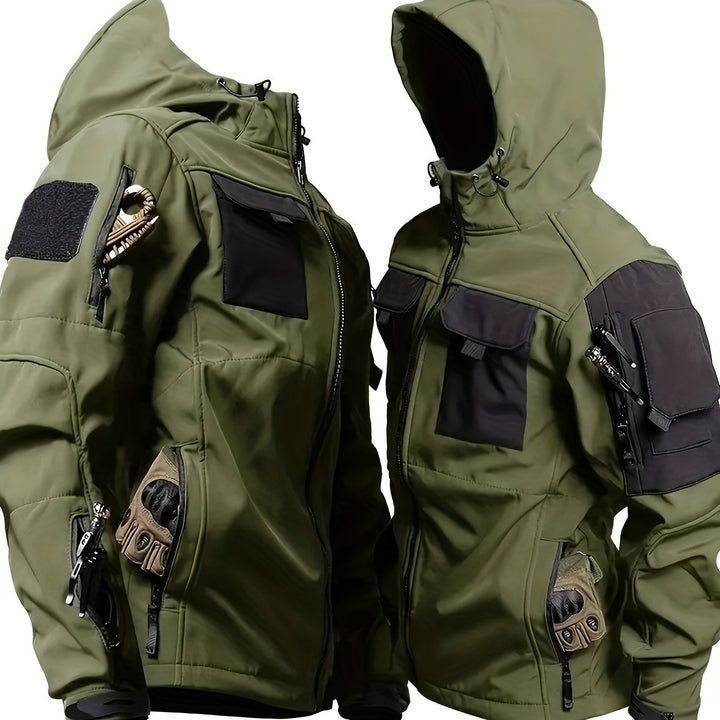 Levoire | Veste Softshell Imperméable Pour Homme Avec Capuche Olive vert 1