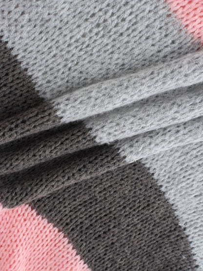 Levoire | Robe En Tricot Rayée Élégante À Manches Longues