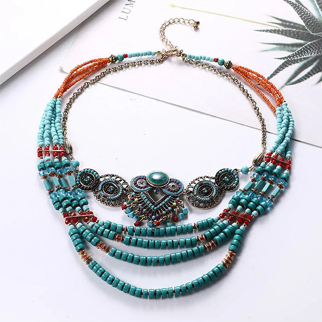 Levoire | Collier En Perles Ethniques Bleu