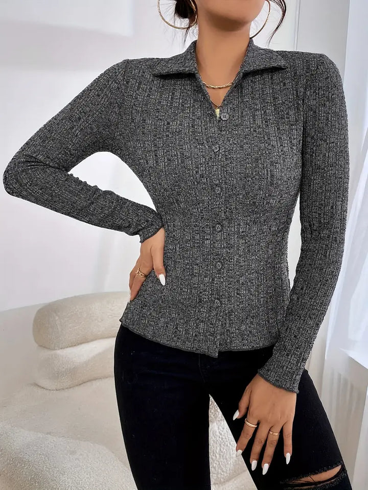 Levoire | Gilet Boutons Et Col gris foncé