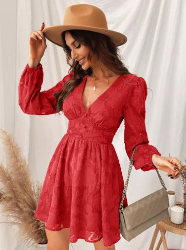 Levoire | Robe En Satin Délicat À Manches Courtes Rot