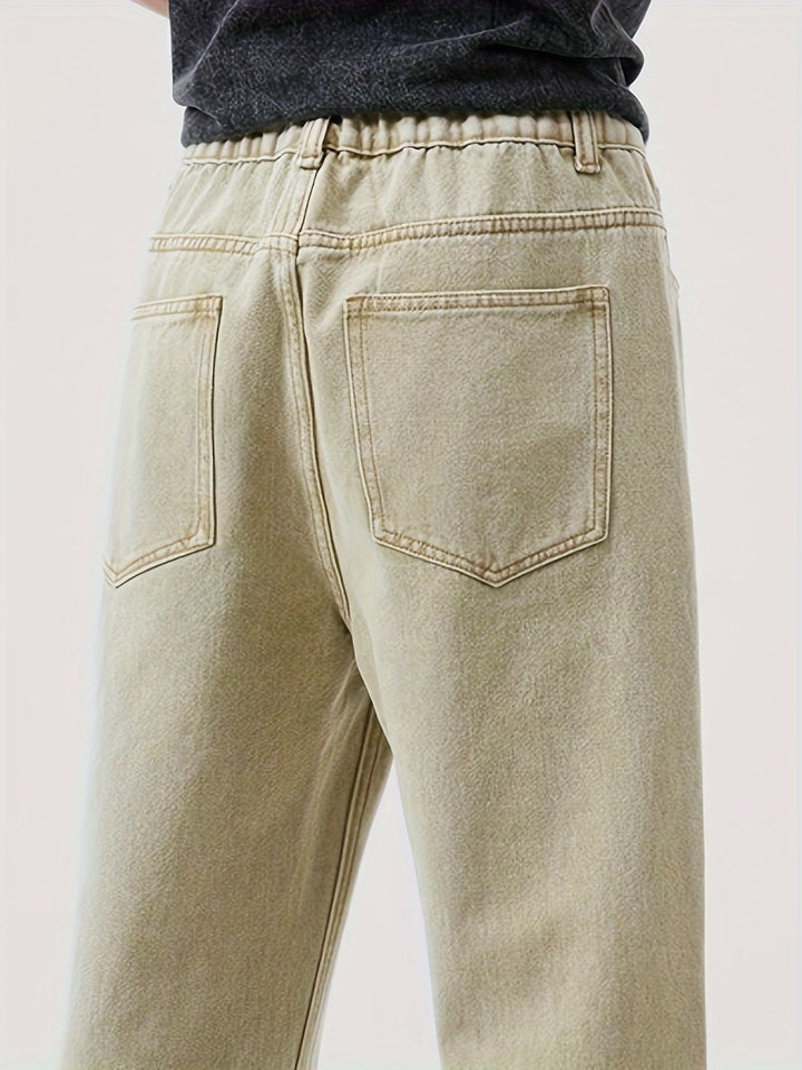 Levoire | Mélange De Coton Pantalon En Jean Décontracté Ample Style Urbain