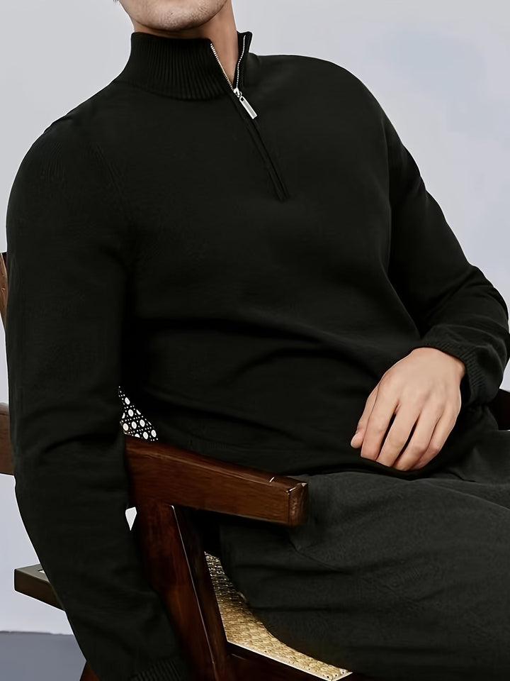 Levoire | Pull-Over Uni Avec Zip Mi-Long Et Col