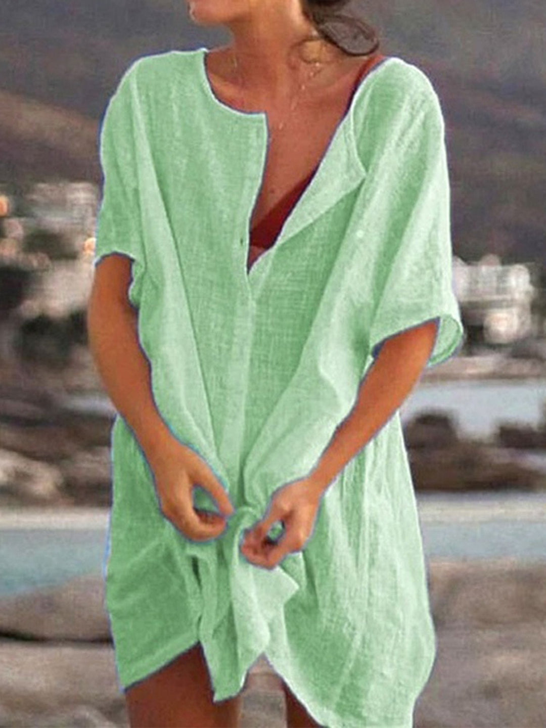Levoire | Robe Couvrante De Plage Pour femmes - Mini Vert Clair