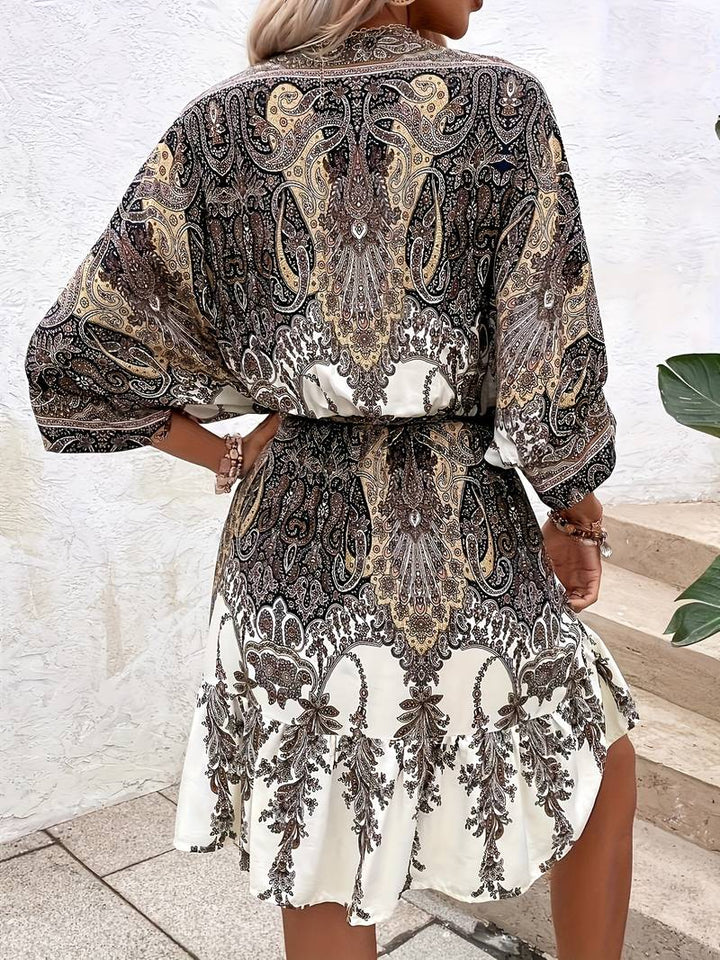 Levoire | Robe Courte Paisley Élégante Été