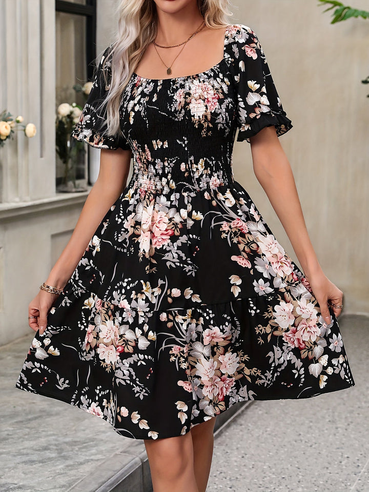 Levoire | Robe florale noire