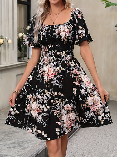 Levoire | Robe florale noire