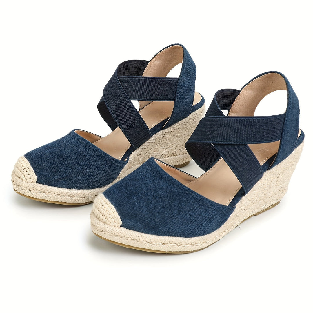 Levoire | Espadrilles Femmes À Semelle Compensée Bleu