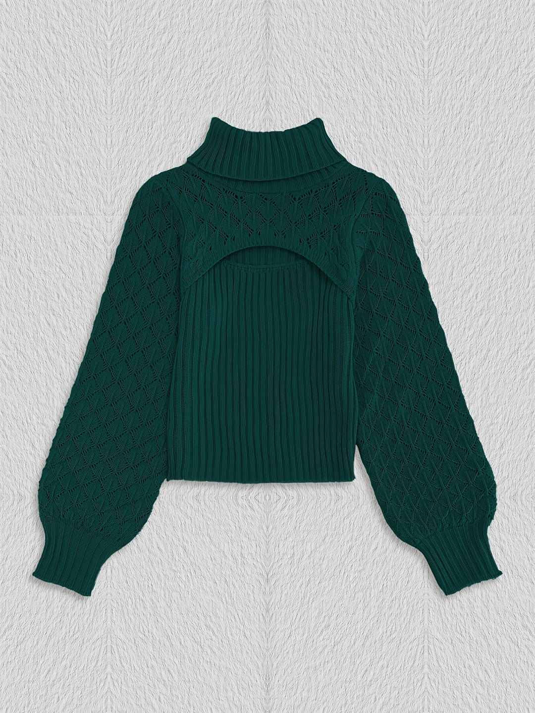 Levoire | Pull À Col Roulé Unicolore En Tricot Pointelle
