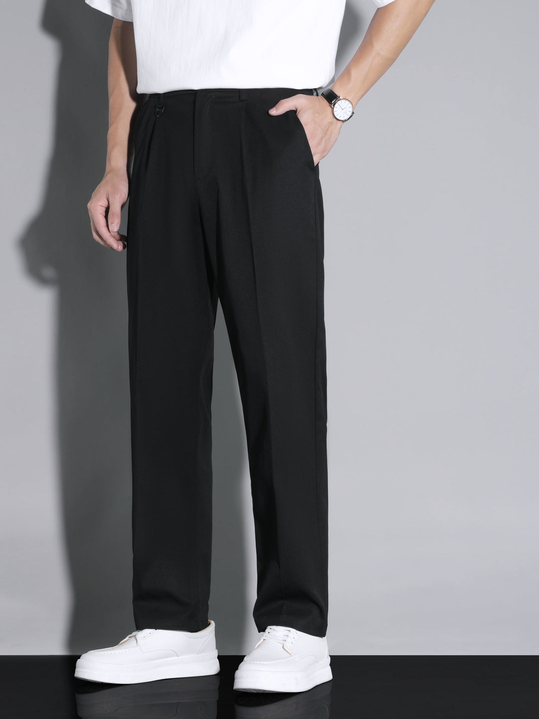 Levoire | Pantalons Pour Hommes Unicolores En Polyester, Tissu Non Extensible