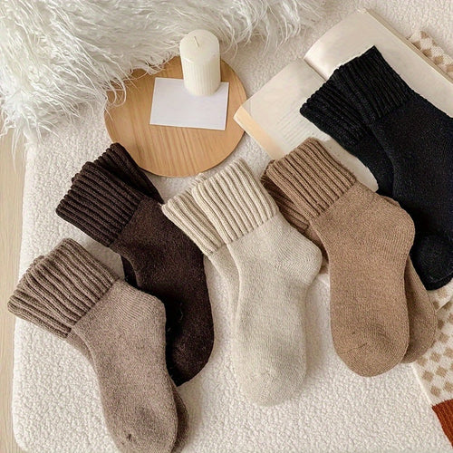 Levoire | Paire De Chaussettes Simples, Unies, Épaisses, Chaussettes Mi-Mollet Unisexes Confortables Et Douces, Bas Et Articles De Bas Pour Femmes