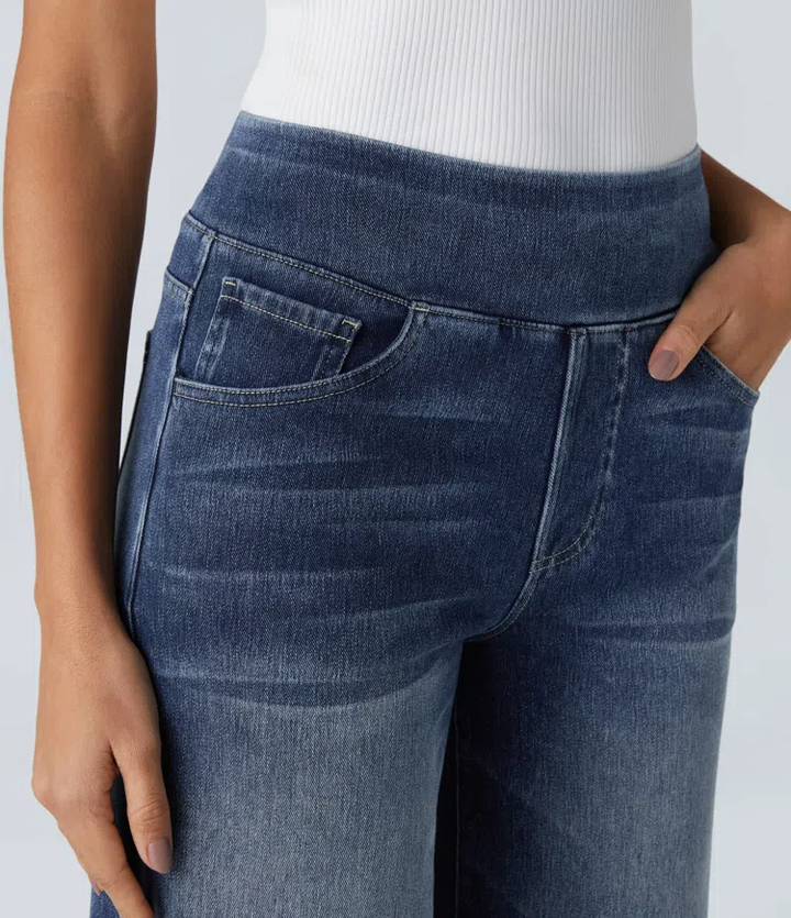 Levoire | Pantalon Denim Stretch Taille Haute Femme