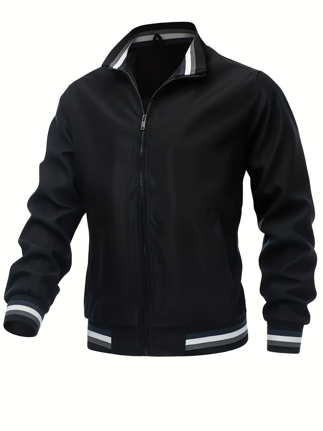 Levoire | Conception Classique Veste Bomber Coupe-Vent Noir