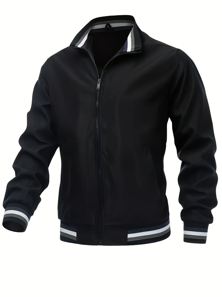 Levoire | Conception Classique Veste Bomber Coupe-Vent Noir