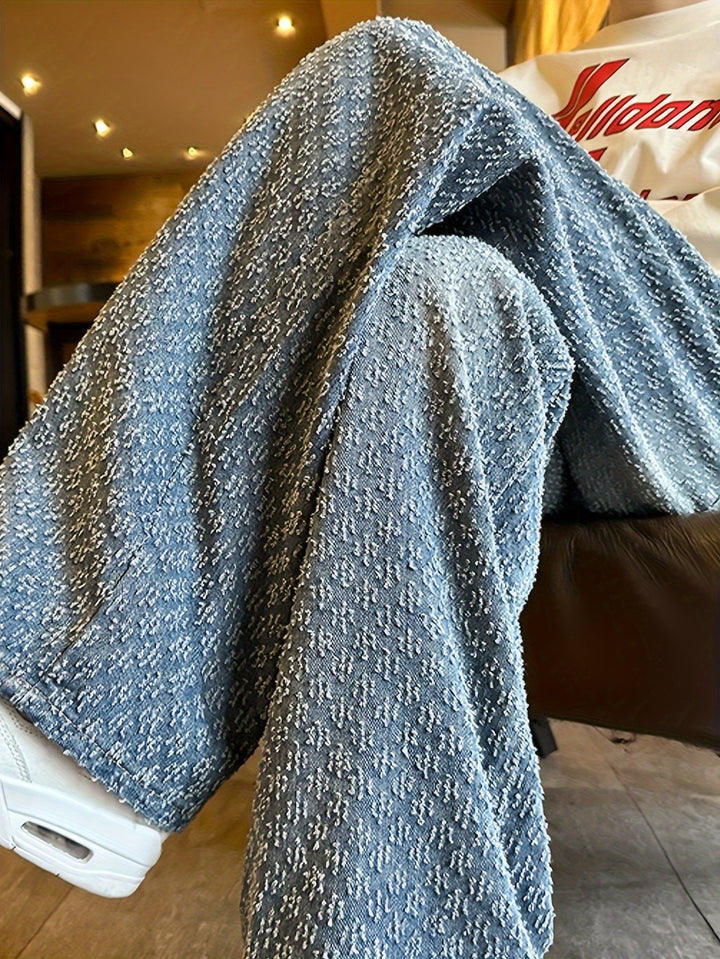 Levoire | Jeans En Denim Géométriques Décontractés Pour Hommes
