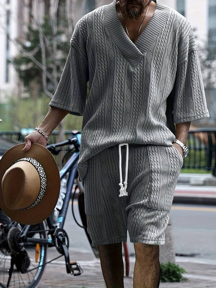 Levoire | Chemise Et Ensemble De Shorts Pour Hommes Gris foncé