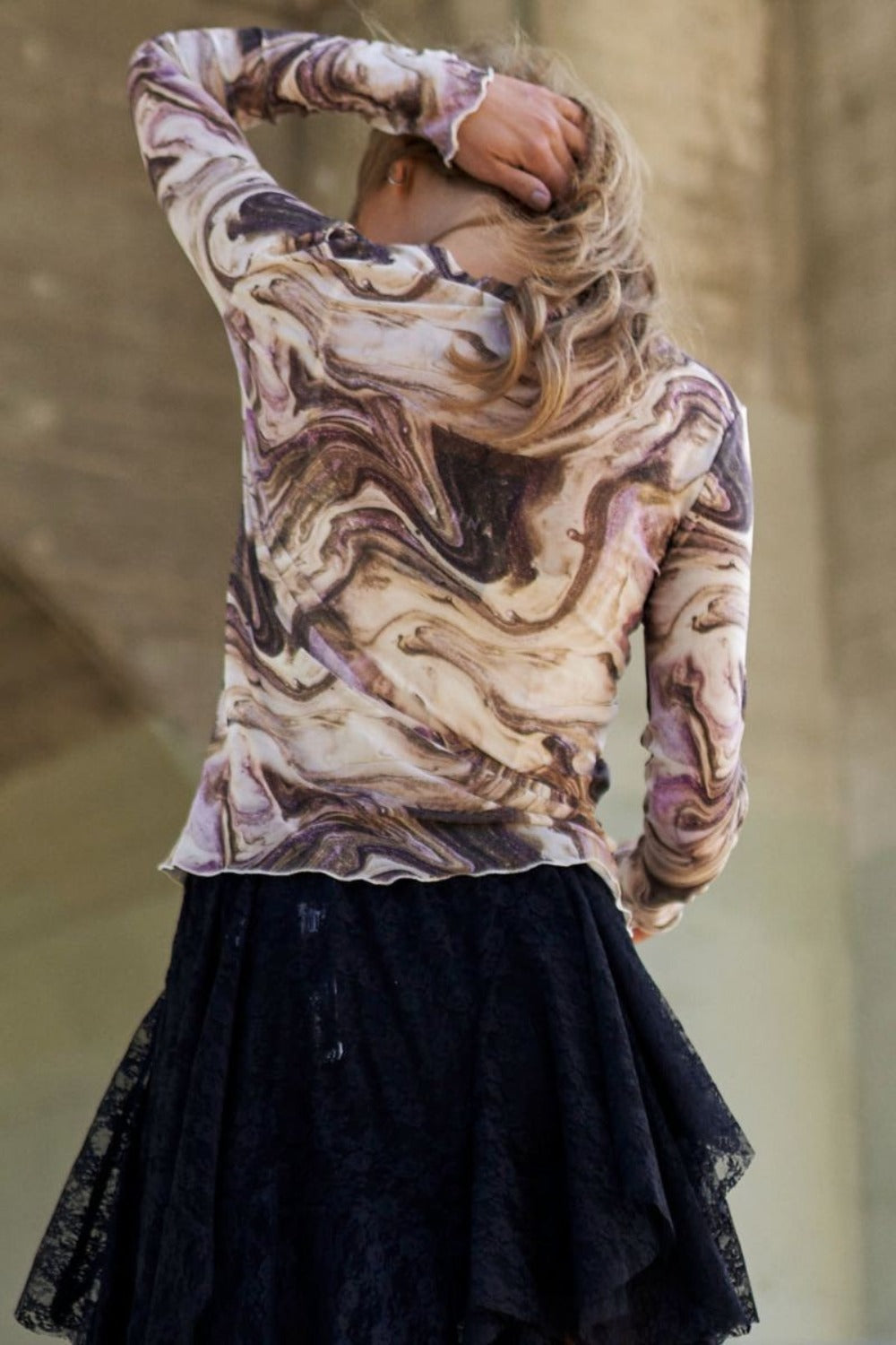 Levoire | J.NNA Marmori Design Haut en maille à manches longues