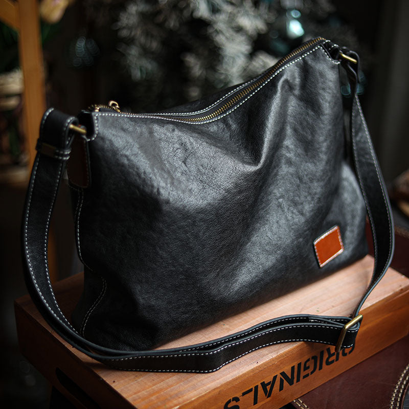 Levoire | Sac Messenger En Cuir Pour Homme Noir