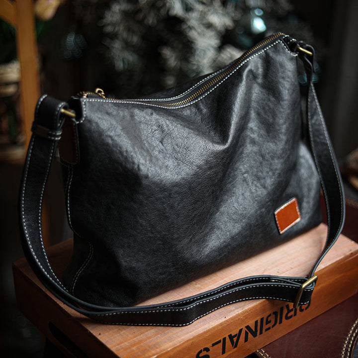 Levoire | Sac Messenger En Cuir Pour Homme Noir