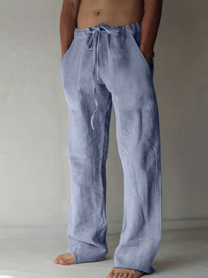 Levoire | Grande Taille Pantalons En Coton Pour Hommes De Loisirs Bleu