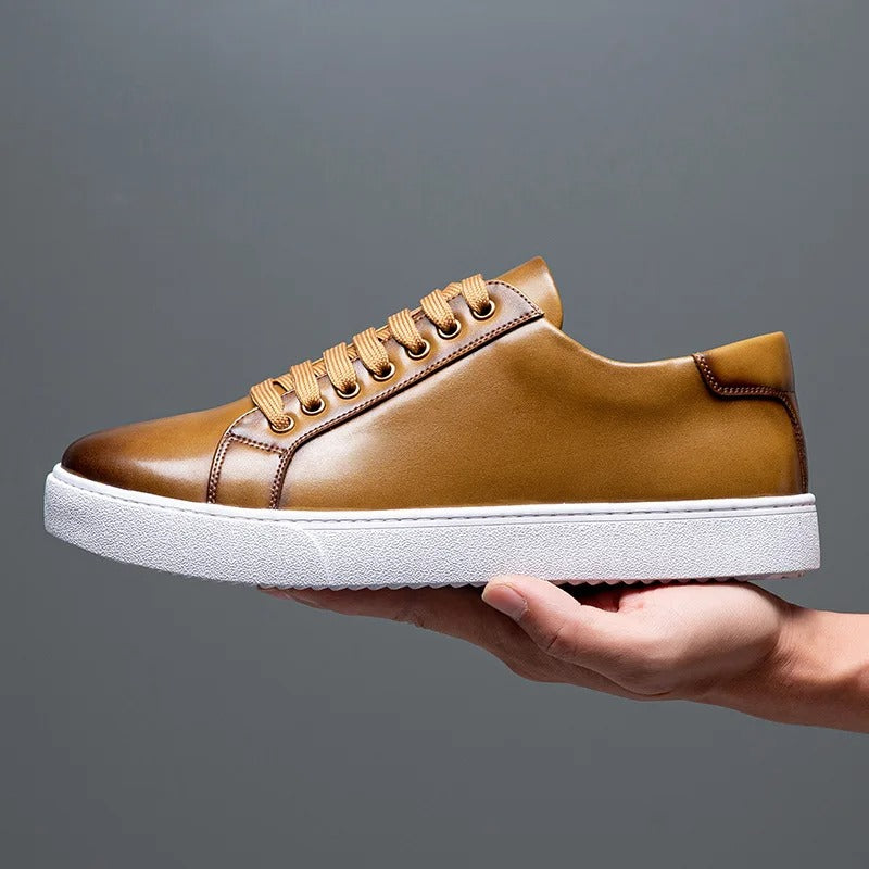 Levoire | Baskets Pour Hommes En Cuir Khaki