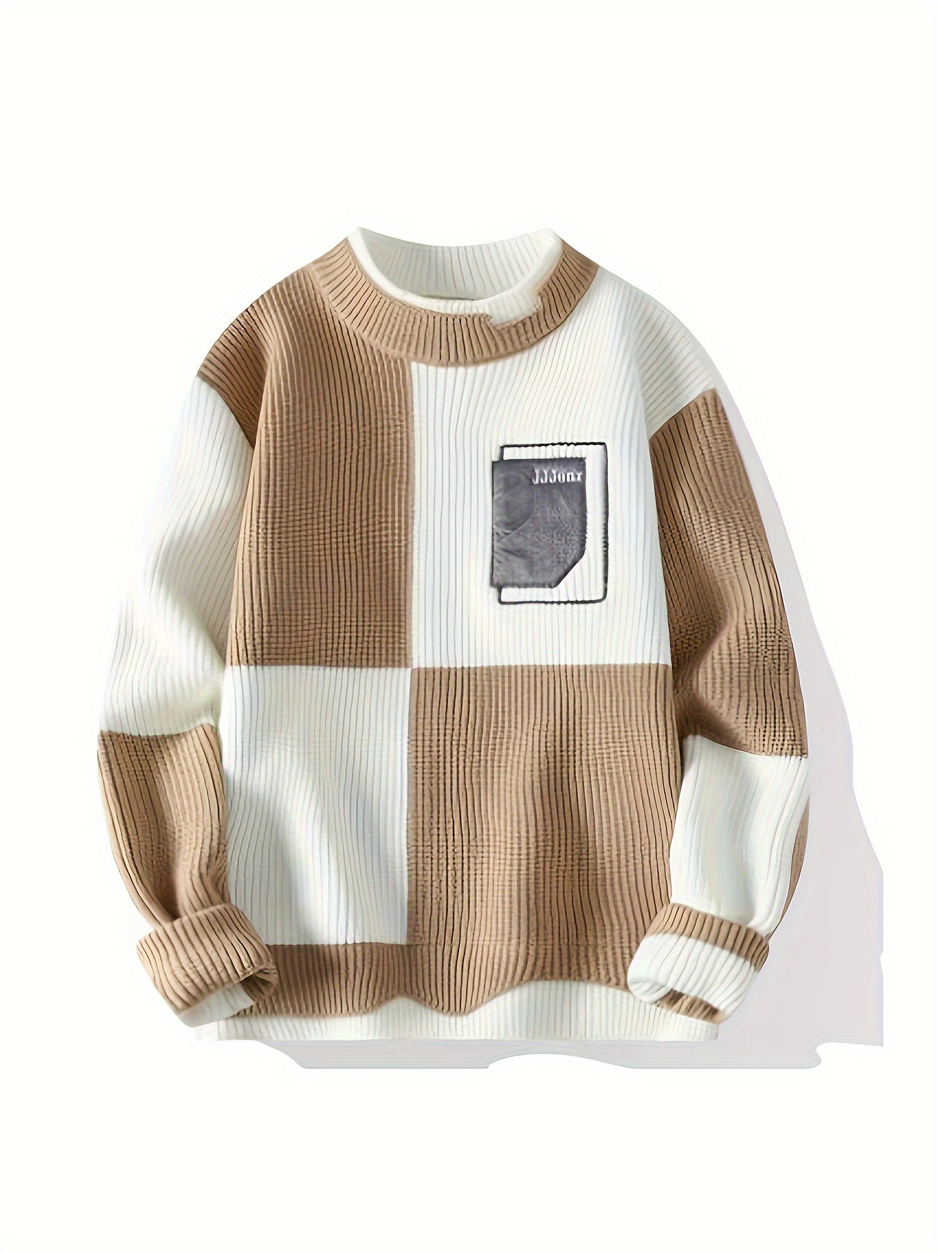 Levoire | Pull Chaud Avec Motifs Géométriques Khaki Couleur