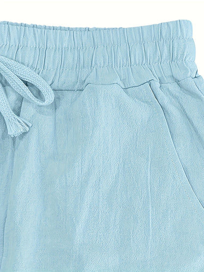 Levoire | Loisirs Coton Lin Pantalons Couleur Unie