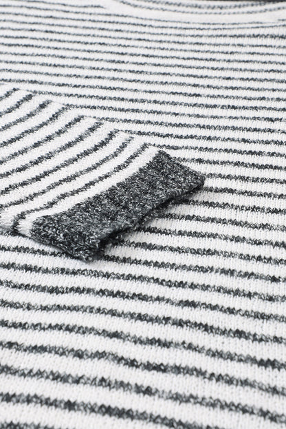 Levoire | Pull Ample Gris Raye, Parfait Pour Les Journees Decontractees