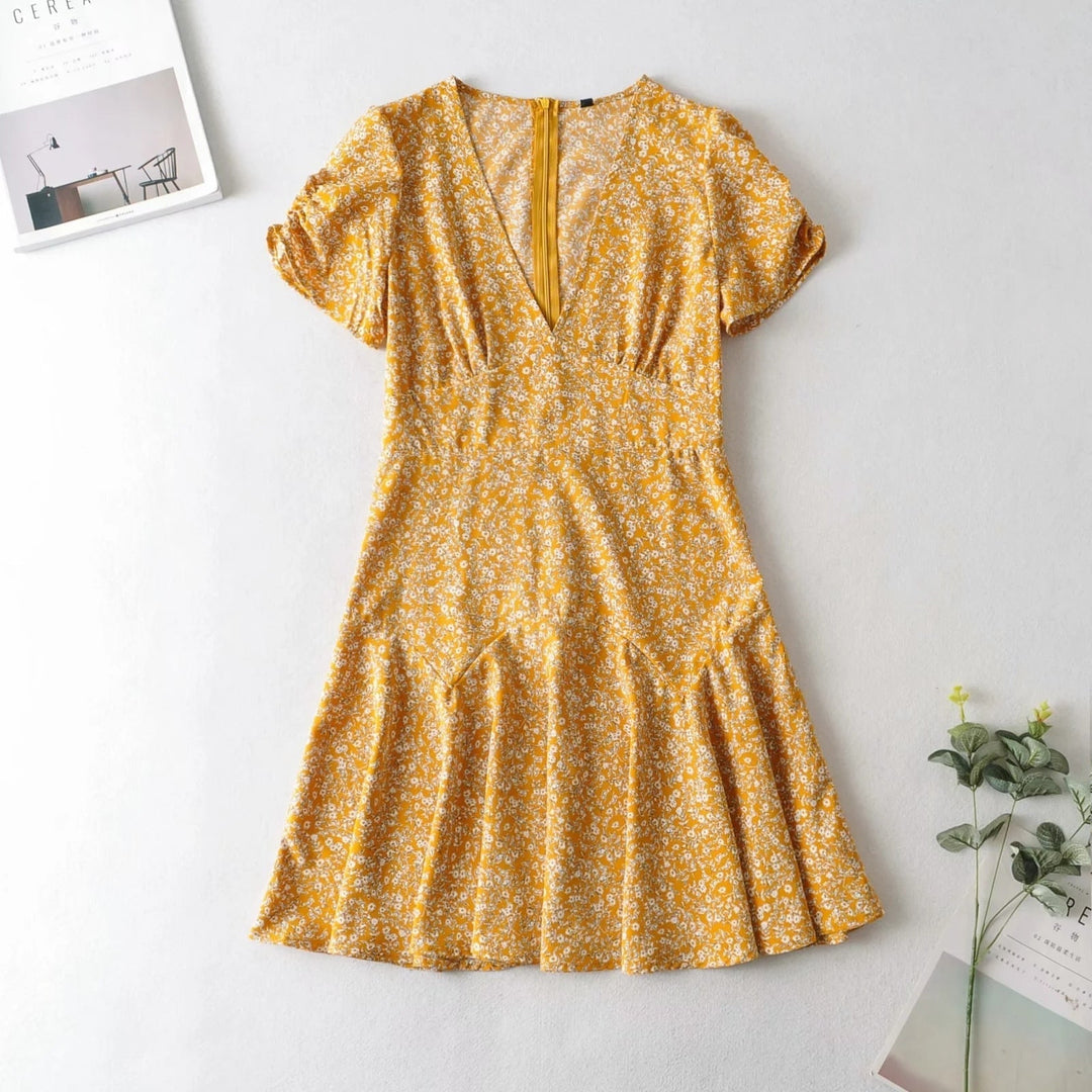 Levoire | Robe D'Été À Motifs Floraux Jaune