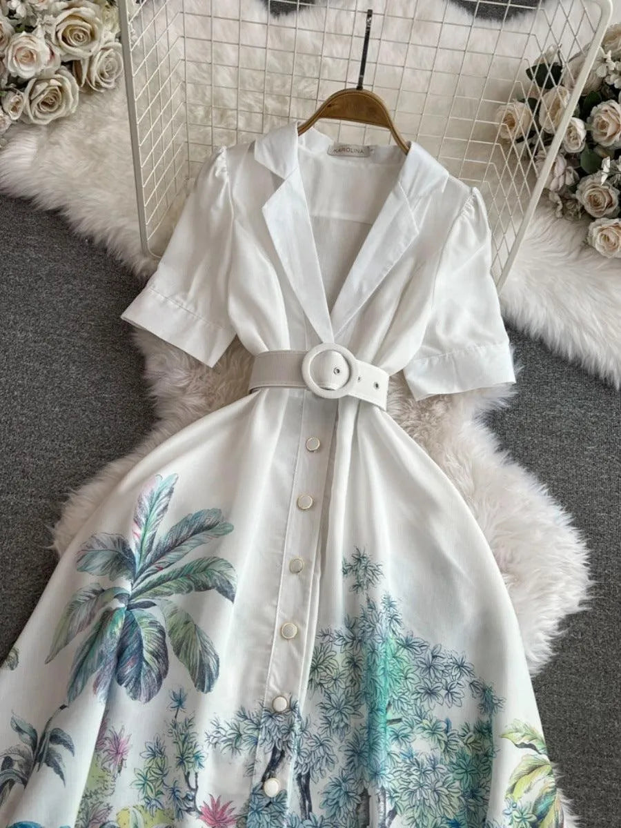 Levoire | Robe trapèze imprimée à encolure