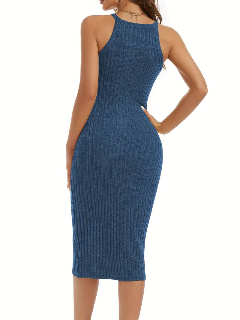 Levoire | Robe Midi Décontractée Avec Col Halter