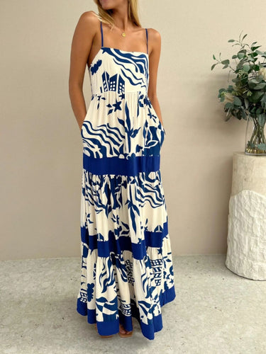 Levoire | Robe Maxi Cami À Découpe Carrée Imprimée