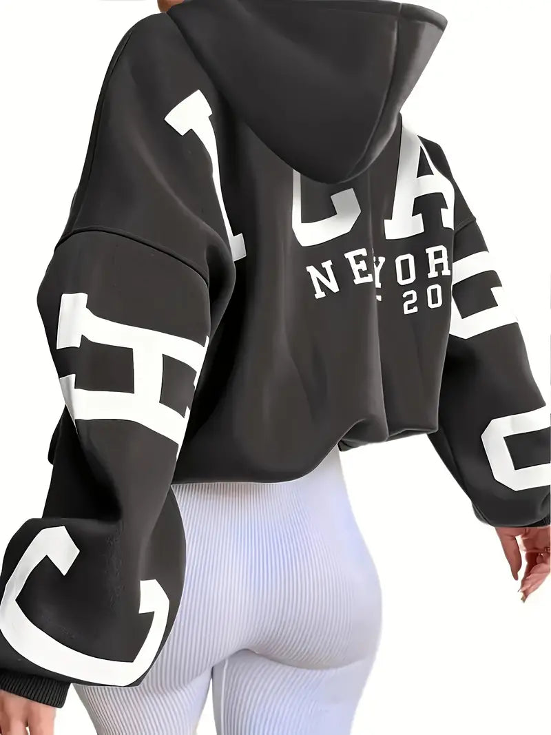 Levoire | Long Oversized Hoodie For Women Gris foncé