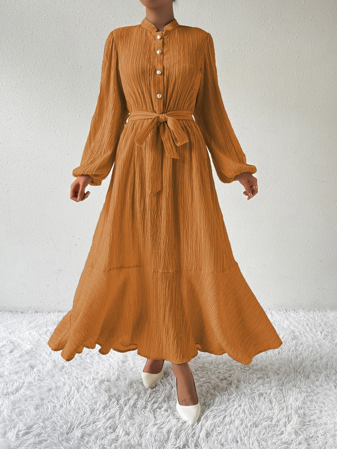 Levoire | Robe À Manches Longues Et Ceinture À Nœuds
