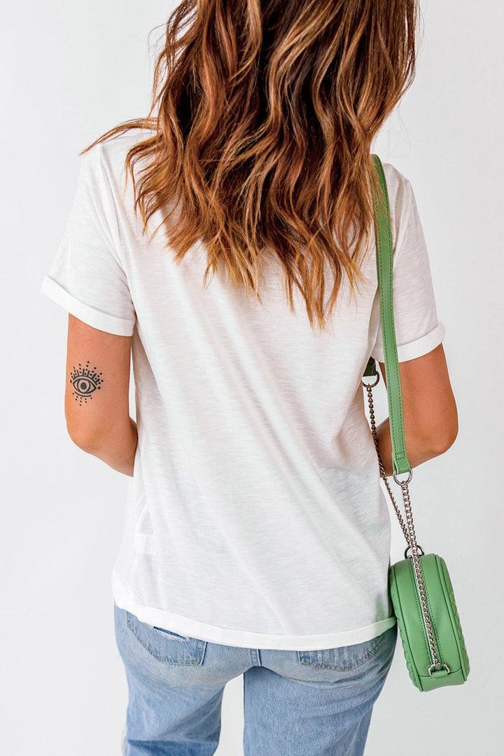 Levoire | Fleurs Graphique Col Rond Manches Courtes T-shirt