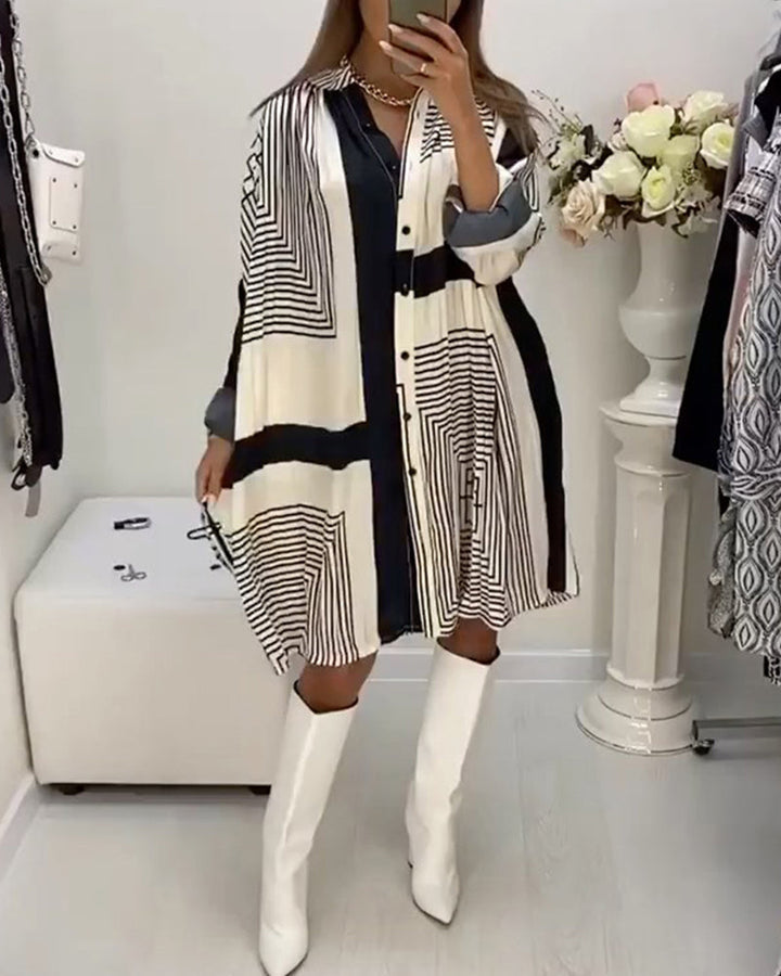 Levoire | Robe Avec Des Boutons Et Impression Noir