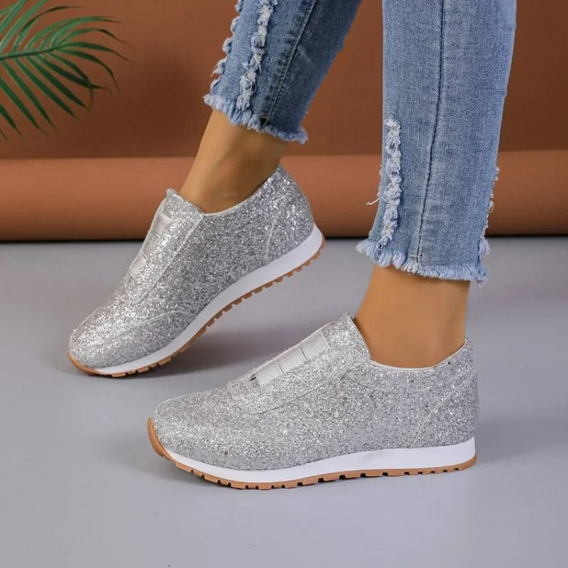 Levoire | Baskets À Paillettes Pour Femmes Argent
