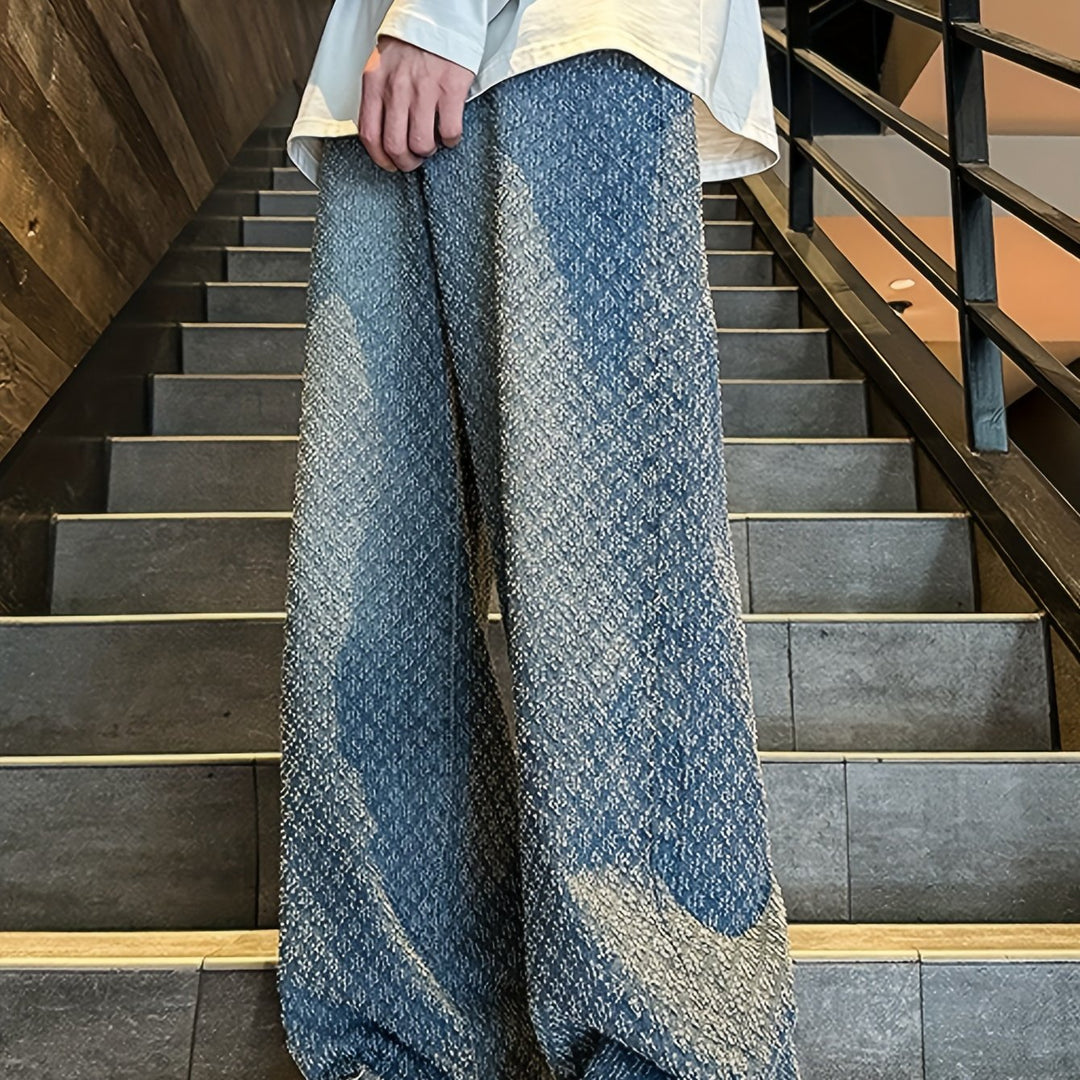 Levoire | Jeans En Denim Géométriques Décontractés Pour Hommes