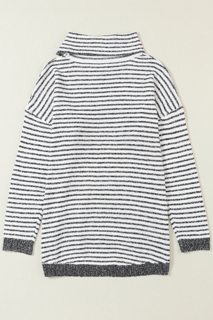Levoire | Pull Ample Gris Raye, Parfait Pour Les Journees Decontractees