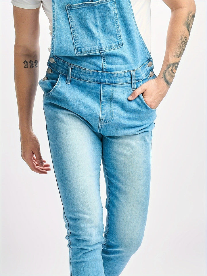 Levoire | Bleu Clair Slim Fit Denim Combinaison Stretch