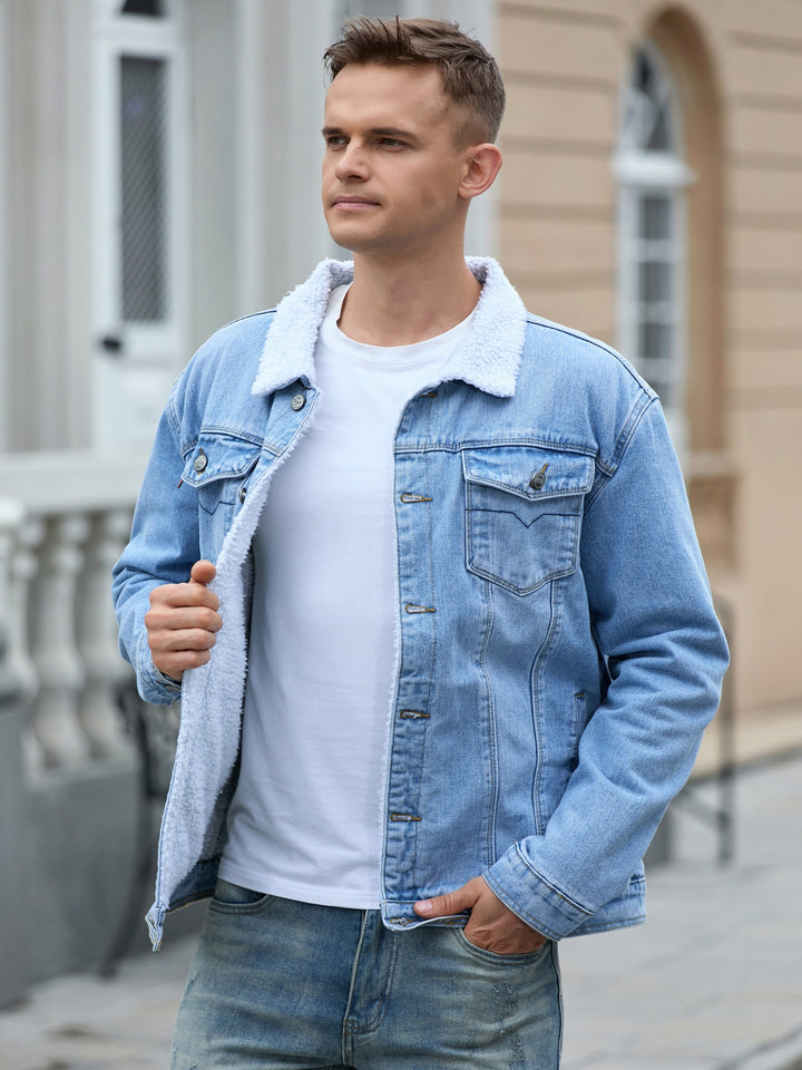 Levoire | Veste En Jean Décontractée Pour Homme Bleu clair