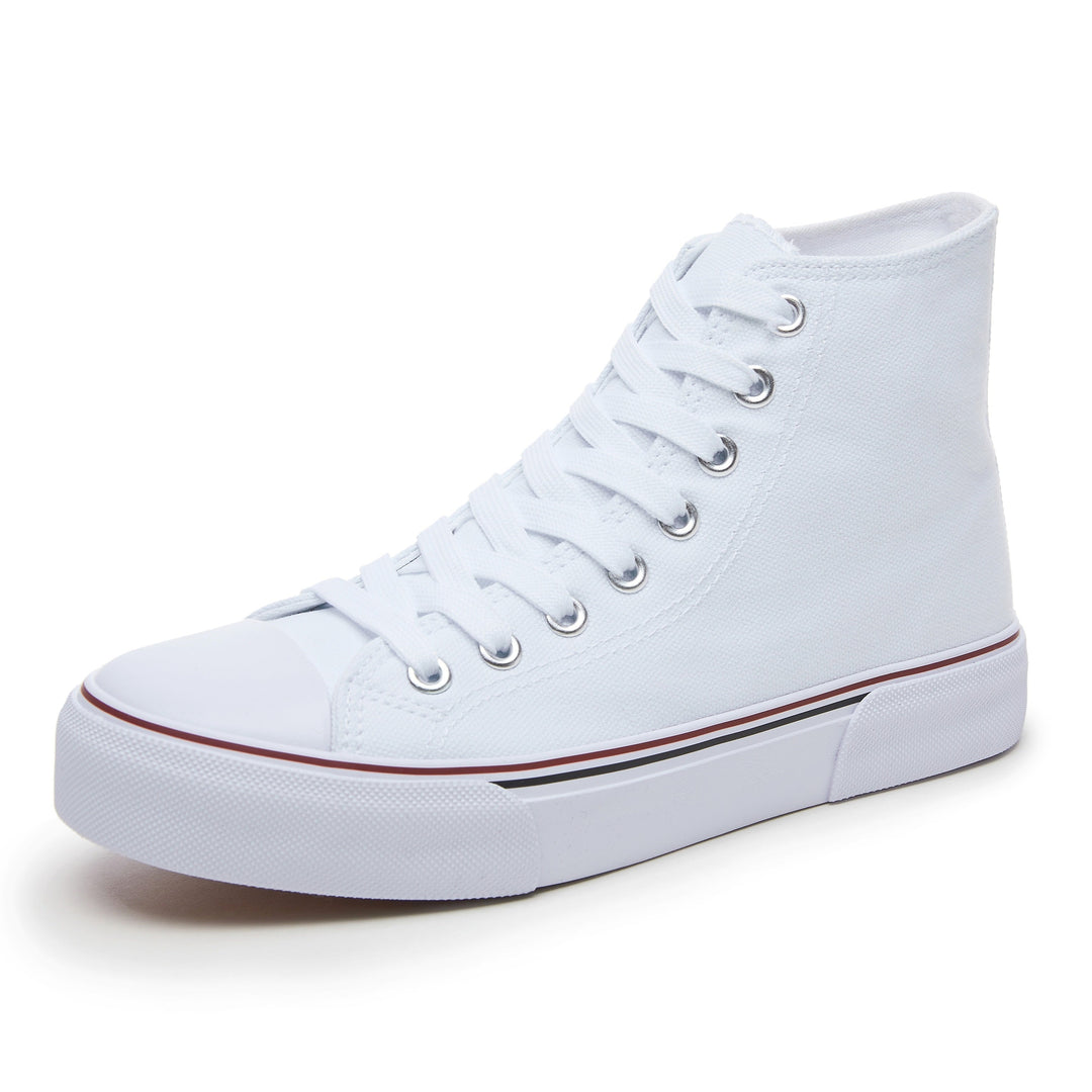 Levoire | Chaussures En Toile À Lacets Élevées Blanc