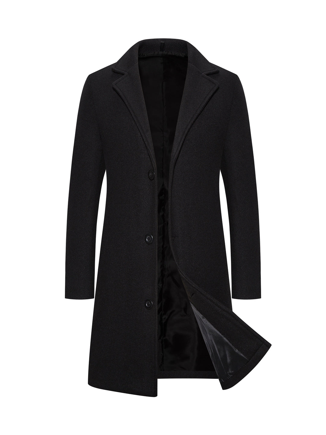 Levoire | Trench-Coat Mi-Homme À Poche Poitrine Unique Noir