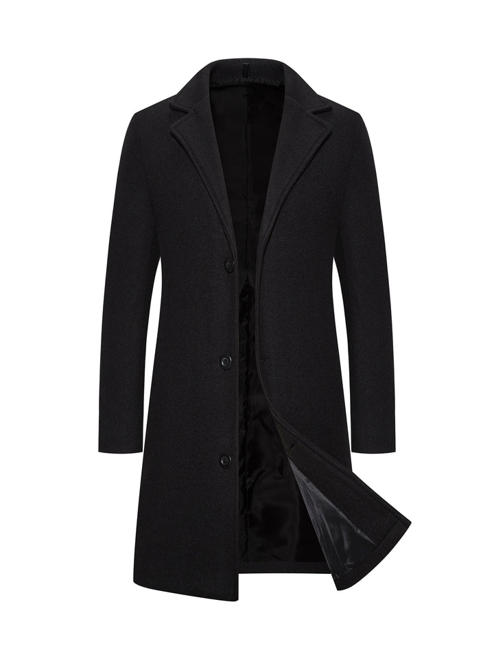 Levoire | Trench-Coat Mi-Homme À Poche Poitrine Unique Noir