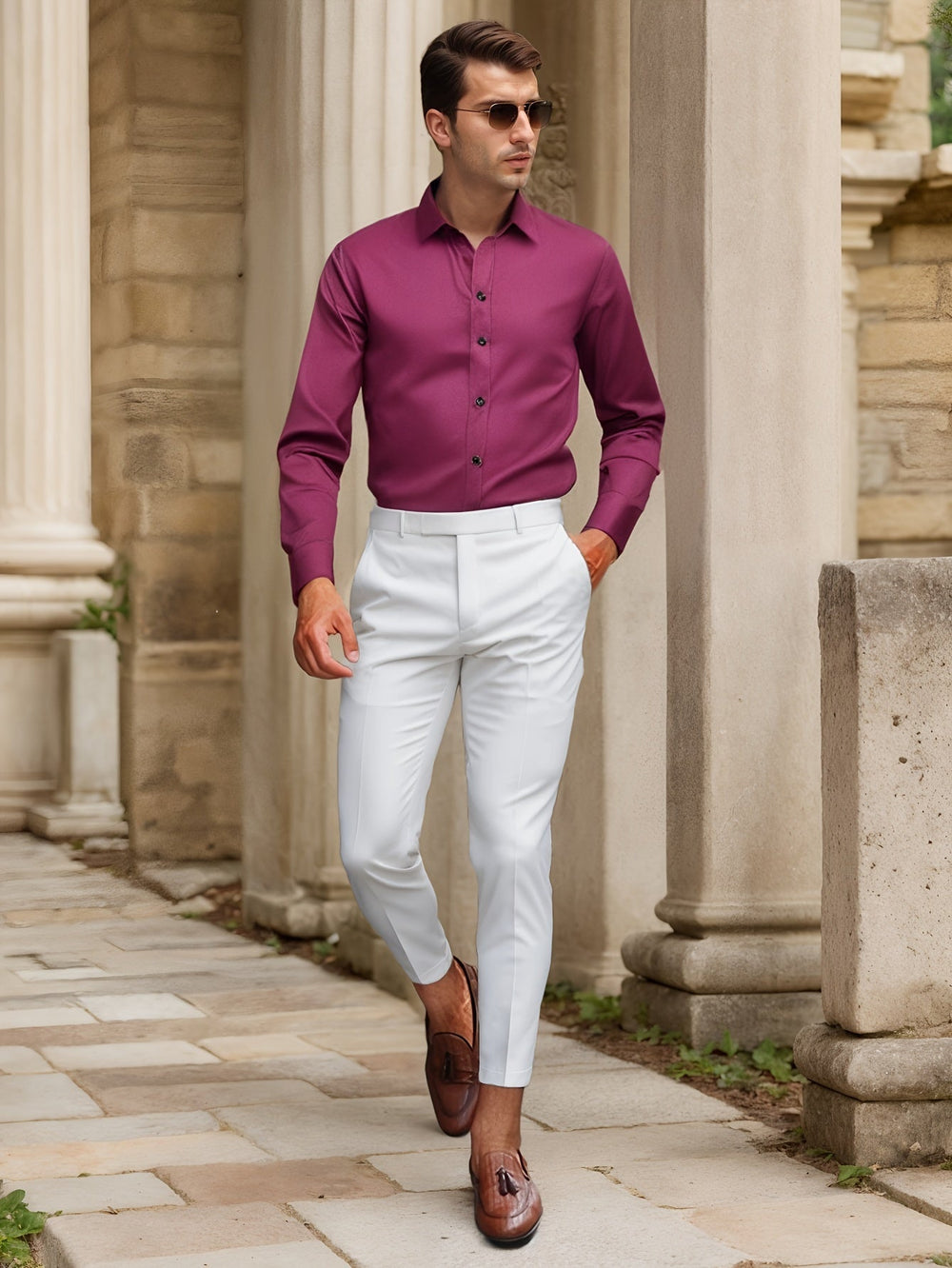 Levoire | Slimfit Stretch-Shirt Couleur Unie