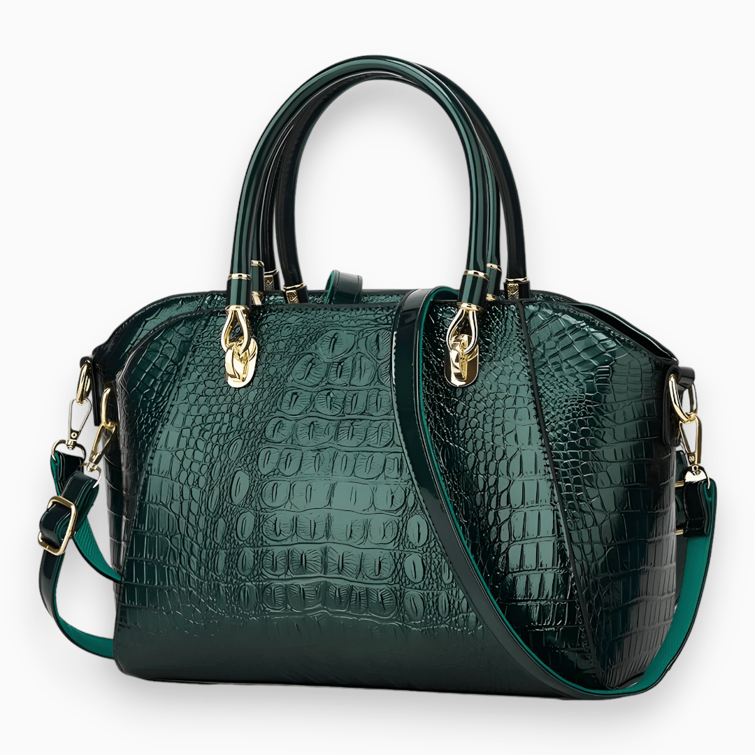 Levoire | Sac Porté Épaule En Cuir Laqué De Luxe Vert