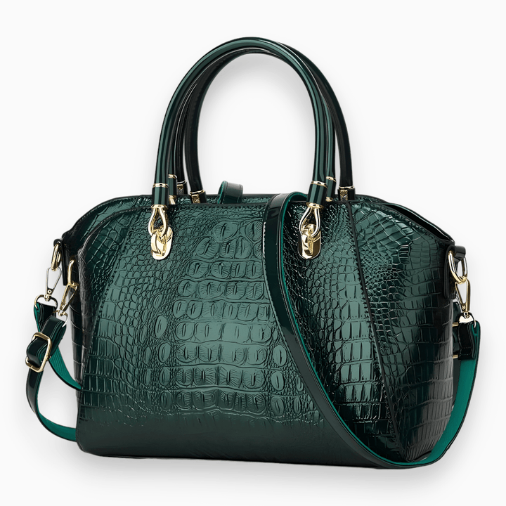 Levoire | Sac Porté Épaule En Cuir Laqué De Luxe Vert